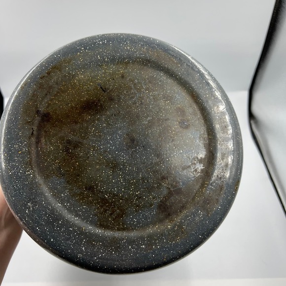 Vintage EnamelWare Black Speckled White Medium Stock Soup Pot W Lid - Picture 7 of 10